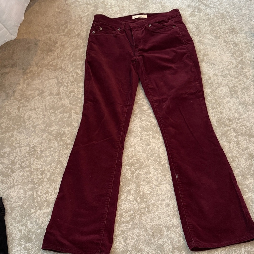 GAP Burgundy Corduroy Pants size 27 short